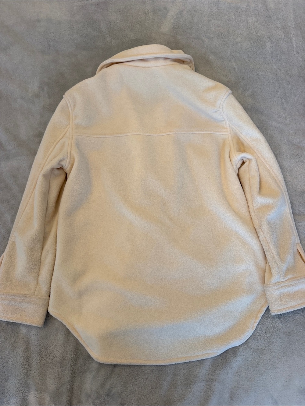 Cream Fleece Button-Up Fall Jacket - Picture 2 of 2